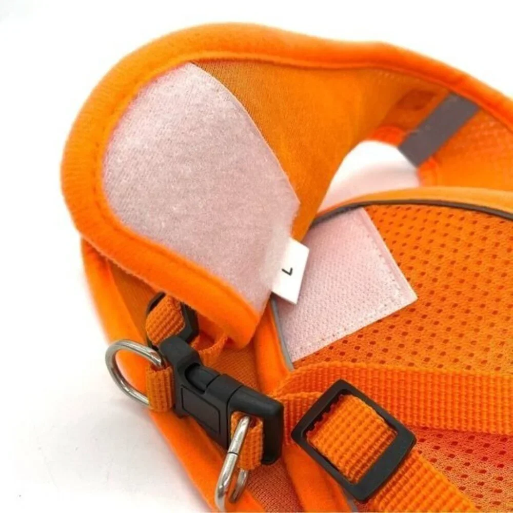 Reflective Dog Harness and Leash Set Neon OrangeNew